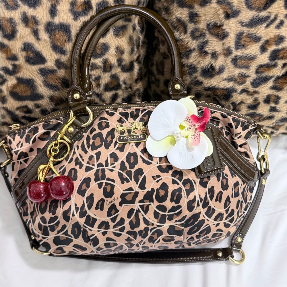 Coach Leopard Print Satchel Bag -